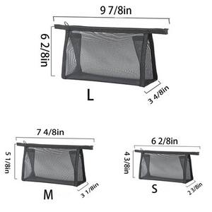 Logotipo personalizado Cosméticos Almacenamiento Malla Cremallera Bolsa de cosméticos Bolsa de maquillaje - Product Image 5