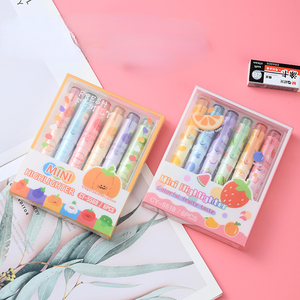 Resaltador de frutas de dibujos animados, rotulador de Color para pintura de grafiti, Resaltadores de papelería de oficina, 6 colores - Product Image 2