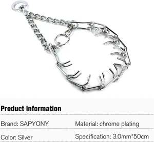 Fast Delivery Prong Dog Training Collar Ultra-Plus Chrome Plated Steel Pet Pinch Anti <b>Pull</b> Collar for Dogs Pinch Prong Collar - Product Image 6