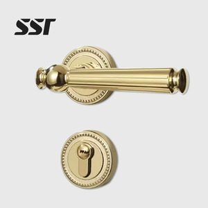 ชุดล็อคประตูบ้านทองเหลืองสีทองเงินสำหรับประตูไม้ ลดราคาพิเศษ - Product Image 1