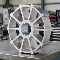 Perfil de Aluminio Circular Reforzado Radial de Gran Diámetro, Disco Irregular de Aluminio con Acabado Fresado para Ventilador
