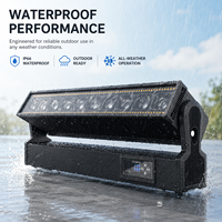 Luz de Matriz Móvil Impermeable IP67 de 10x60W 600W con 140 LEDs de Destello DMX512 RDM 1-30Hz Estroboscópica para Espectáculos Acuáticos Escénicos al Aire Libre