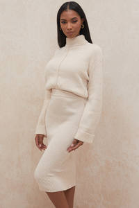 Ciniglia Maglia Midi Gonna Top A Manica Lunga Maglioni delle Donne Donne Dei Vestiti A Due Pezzi - Product Image 3