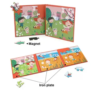 子供のための磁気パズルブック売れ筋格安カスタム教育活動