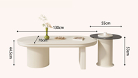 Petite Table Basse pour Studio Appartement Salon Designer Style Intégré Lumière Luxe Balcon Table Basse Blanc Pur