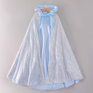 Capes imprimées à paillettes pour enfants MS, cape de princesse à capuche pour filles, costume de fête d'anniversaire pour filles - Product Image 3