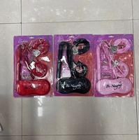 Kit de bondage sexuel pour couple, 3 pièces, noir, rouge, rose, avec bandeau pour les yeux, fouet et menottes, jouet sexy pour jeu érotique et fête