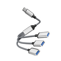 Extensor Multipuerto Inteligente USB 2.0 Tipo-C de Aleación de Aluminio de Alta Calidad, 25 cm, Divisor de Carga, Convertidor OTG Multiinterfaz