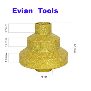Broca cónica escalonada de diamante soldada al vacío Evian, broca de biselado <span class=keywords><strong>multicapa</strong></span> <span class=keywords><strong>para</strong></span> azulejos y piedra <span class=keywords><strong>para</strong></span> amoladora angular - Product Image 5