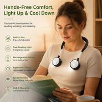Haute qualité été saison Mini cou ventilateur Rechargeable suspendu cou Led liseuse Portable avec prix de gros utilisation