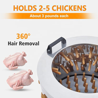 Plumeuse automatique commerciale pour poulets et dindes en acier inoxydable, haute efficacité, pour 2 à 5 poulets/15 secondes, usage agricole