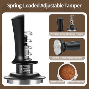Kit d'outils pour tamper l'espresso, 9 pièces, ensemble d'accessoires pour <span class=keywords><strong>café</strong></span> avec outil WDT, entonnoir, tamper <span class=keywords><strong>à</strong></span> <span class=keywords><strong>café</strong></span> et brosse pour <span class=keywords><strong>machine</strong></span> <span class=keywords><strong>à</strong></span> <span class=keywords><strong>café</strong></span>, <span class=keywords><strong>café</strong></span> <span class=keywords><strong>à</strong></span> domicile - Product Image 4