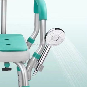 Silla de Ducha Plegable para Personas Mayores, con 6 Velocidades, Altura Ajustable, Antideslizante, con Capacidad para 125 kg, para Baño y Duchas - Product Image 5