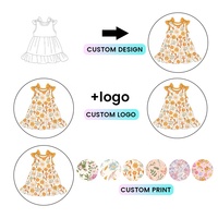 Robe pour filles Kerui, robe pour bébé fille, sans manches, impression florale personnalisée, nœud et volants, robe une pièce pour adolescentes