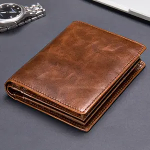 Supplier Minimalist Rfid Blocking Credit Business Card Holder Mens Slim Designer Gift Made Of Genuine Leather Wallet