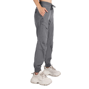 Usine de vêtements Femmes Sport <span class=keywords><strong>Randonnée</strong></span> Cargo Jogging Pantalon Entraînement en plein air Séchage rapide UPF 50 + Pantalon avec poches zippées - Product Image 3