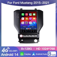 Autoradio Android 14, GPS, lecteur multimédia pour Ford Mustang 2015-2021, écran style Tesla, DSP, 4G, BT, Carplay, Auto