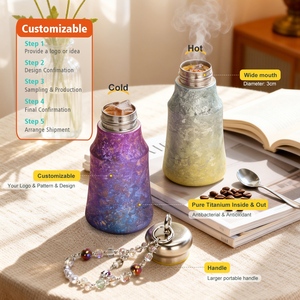Bouteille d'eau isotherme à double paroi avec logo personnalisé, intérieur en titane pur, boîte cadeau, mini <span class=keywords><strong>gobelet</strong></span> isotherme de voyage - Product Image 2