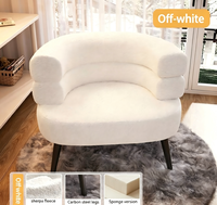 Fauteuil lounge à dossier rembourré en fourrure d'agneau avec pieds en métal, best-seller, idéal pour les coiffeuses, les salons ou les halls d'hôtel