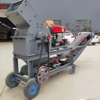 Concasseur mobile de pierres, charbon et verre à moteur AC / diesel, prix de la machine de concassage de béton, broyeur à marteaux à moteur diesel