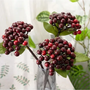 Fleurs artificielles <span class=keywords><strong>en</strong></span> forme de branche de haricot, plantes vertes, vente <span class=keywords><strong>en</strong></span> gros, décoration de mariage, artisanat, fabricant, fruits, baies, fleurs <span class=keywords><strong>en</strong></span> soie, plantes - Product Image 4