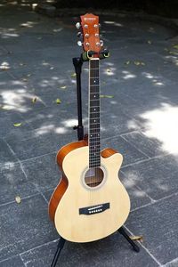 Acceptation <span class=keywords><strong>de</strong></span> la vente directe d'usine OEM, guitare acoustique colorée à corps évidé <span class=keywords><strong>de</strong></span> 40 pouces, finition brillante, en bois <span class=keywords><strong>de</strong></span> tilleul, pour débutants, Caesar X-400C - Product Image 2