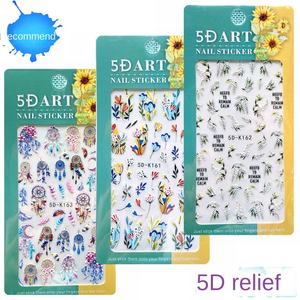 Gran oferta, calcomanías de Arte de <span class=keywords><strong>uñas</strong></span> tridimensionales con estampado en relieve 5D barroco, <span class=keywords><strong>pegatinas</strong></span> adhesivas florales pequeñas <span class=keywords><strong>para</strong></span> manicura de copos de nieve de plástico - Product Image 2