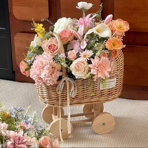 Cesta de Mimbre Hecha a Mano para Bebé, Cochecito, Decoración de Mimbre, Cesta de Almacenamiento, <span class=keywords><strong>Cuna</strong></span>, Decoración para Habitación Infantil, Mimbre - Product Image 5