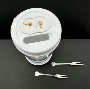 Pot à cornichons en plastique avec séparateur de jus, passoire pour aliments humides et secs, pot hermétique en forme de sablier, récipient de stockage pour cornichons d'olives - Product Image 3