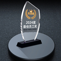 Prix d'usine Vente en gros en acrylique transparent personnalisé Plaque trophée en acrylique en forme de voile avec base noire