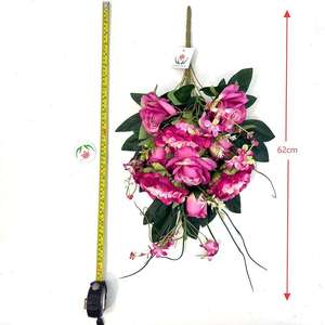 Gran oferta de fábrica, arbusto de <span class=keywords><strong>flores</strong></span> funerarias mixtas de 62cm, <span class=keywords><strong>flores</strong></span> artificiales para Arreglo de cementerio, <span class=keywords><strong>flores</strong></span> conmemorativas - Product Image 4