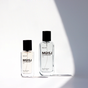 30ml Rounded Flat <strong>Rectangular</strong> <strong>Empty</strong> Perfume <strong>Glass</strong> <strong>Bottle</strong> With Matte Black ABS Cap - Product Image 2
