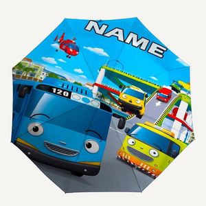 1 Parapluie Pliant Personnalisé avec Nom de Bus Dessin Animé, Sans MOQ, Cadeau Véhicule Personnalisé, Impression UV, Commande Unique, Ombrello Personnalisato - Product Image 1