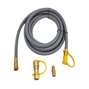 Manguera de Gas para RV con Conectores Rápidos de 3/8, Tubería Flexible de Acero Gris para Conexión de Entrada de Agua para RV - Product Image 1