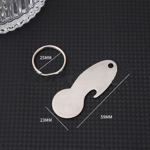 Europe Market Shopping Trolley Cart Release Token Keychain Beer Opener Stainless Steel Blank Metal <b>Keyring</b> - Product Image 1