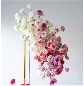 ครีมสีชมพูสีขาว Rose กล้วยไม้งานแต่งงานฉากหลังตกแต่งแขวนดอกไม้แถวจัดงานปาร์ตี้ <span class=keywords><strong>Alise</strong></span> ชั้นดอกไม้ Props - Product Image 4