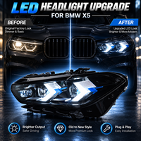 Ensemble de phares LED BK pour BMW X5 2019-2022, style laser, double couleur, projecteur DRL, clignotant séquentiel, plug and play