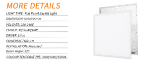Plafonnier <span class=keywords><strong>LED</strong></span> carré encastré de qualité supérieure, plat, 2x2 pieds, lumineux, pour entreprises, magasins, bureaux - Product Image 4