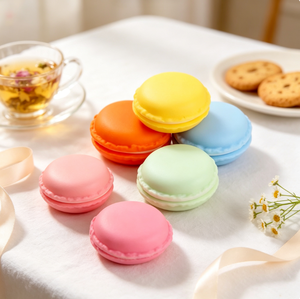 Boîte de rangement en plastique mini macaron couleur bonbon, étui à bijoux portable pour bagues, boucles d'oreilles, petits accessoires - Product Image 4