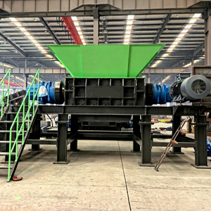 China Manufacturer's Double Shaft Automatic Large Truck <b>Tire</b> Shredder OTR Used Car <b>Tires</b> High Efficiency <b>Machine</b> - Product Image 1