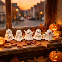 Adorno de Vinilo Creativo, Lindo y Peculiar con Forma de Fantasma de Halloween con Dedo Medio, Decoración de Escritorio, Portalápices, Regalo