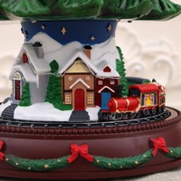 Adorno de Árbol de Navidad de Resina Giratorio e Iluminado Activado por Música, Regalo Navideño de China