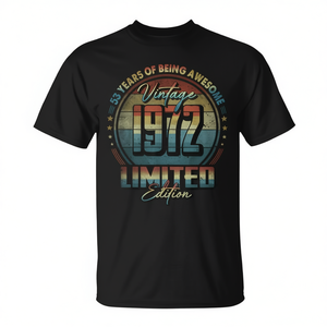T-shirt vintage édition limitée 1972, cadeau du 53e anniversaire pour homme - Product Image 2