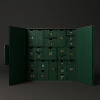 Boîte personnalisée en carton pour calendrier de l'avent de Noël avec compartiments individuels pour l'affichage des cadeaux du compte à rebours des fêtes