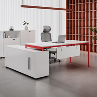 Mobilier de bureau personnalisé qualité supérieure au design moderne Bureau de patron modulaire de luxe Table de bureau en bois mélamine pour usage exécutif