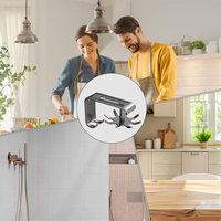 Ganchos para Colgar Utensilios de Cocina Debajo del Gabinete, 360 °   Soporte Giratorio para Utensilios sin Adhesivo, para Colgar Herramientas/Toallas