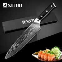 Xituo 8 Inch Keuken Chef Mes 67 Lagen Japan VG10 Damascus Koolstofstaal Professionele Vlees Snijden Santoku Tool Cleaver