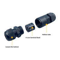Conector LED de 4 Pines a Prueba de Agua IP68 - M684-A Tipo Tornillo de Bloqueo, Junta de Cable para Iluminación Exterior