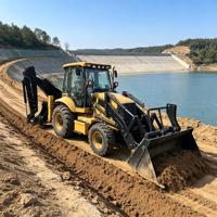Chargeuse-pelleteuse fiable de 9 tonnes, 85 kW, 114 CV, machine de construction tout-terrain pour le renforcement de barrages et les travaux de drainage