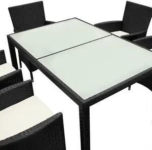 Set da Giardino 7 Pezzi con Sedie e Tavolo per Esterni, Colore <span class=keywords><strong>Nero</strong></span> - Product Image 6